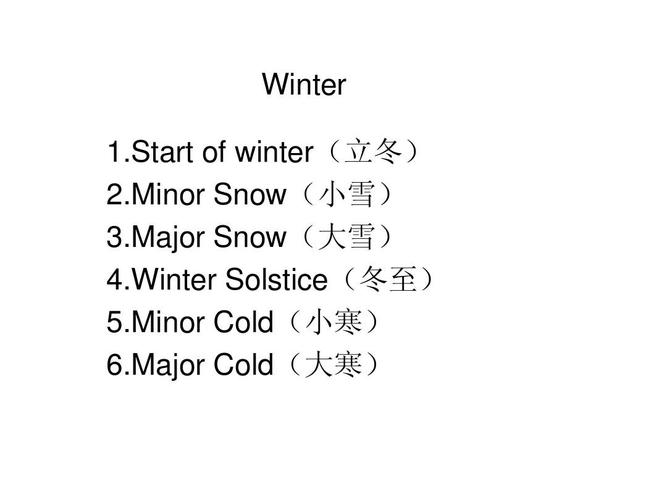 冬天的英文单词