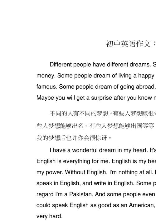 梦想的英语作文篇9